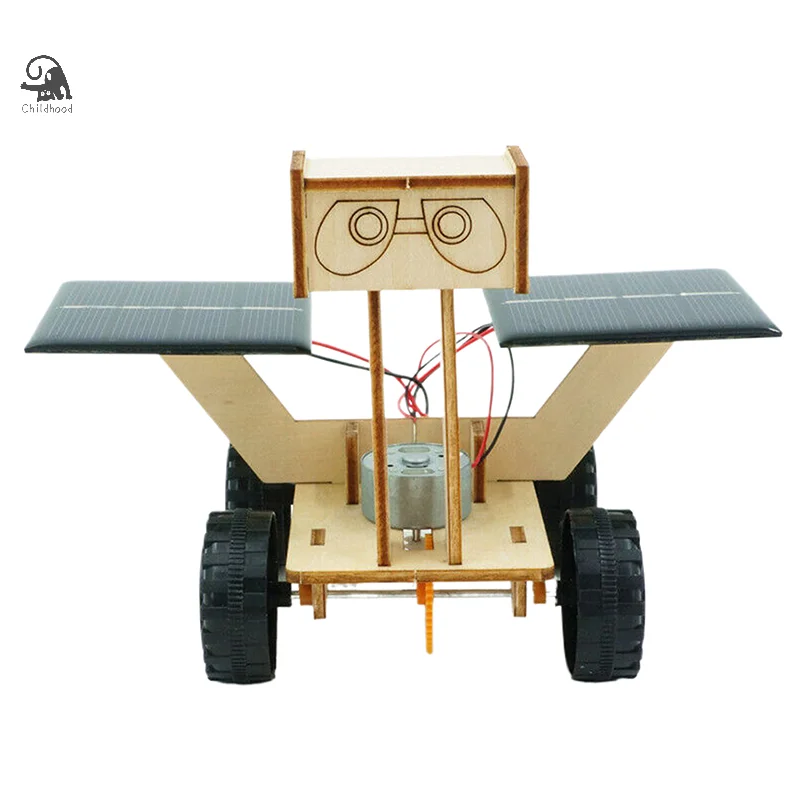 Modèle Mars Rover à énergie solaire fait à la main, jouet créatif, outil d'enseignement en bois pour enfants, technologie, petit fabricant, jouet Puzzle