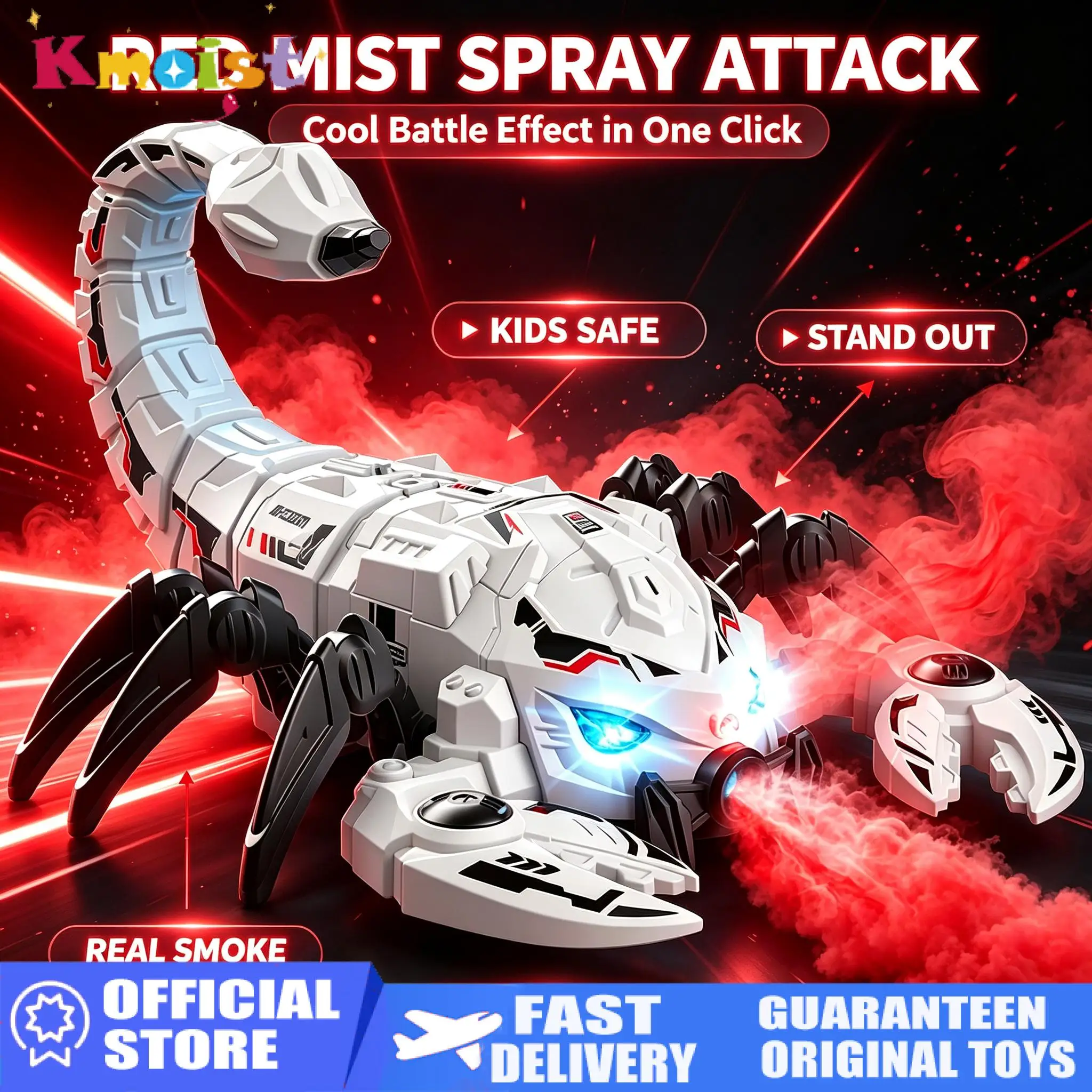 2.4G Mechanical Scorpion Remote Control Electric Toy Mecha Scorpion Sound and Light Spray Model Toys for Boys Kid Birthday Gifts