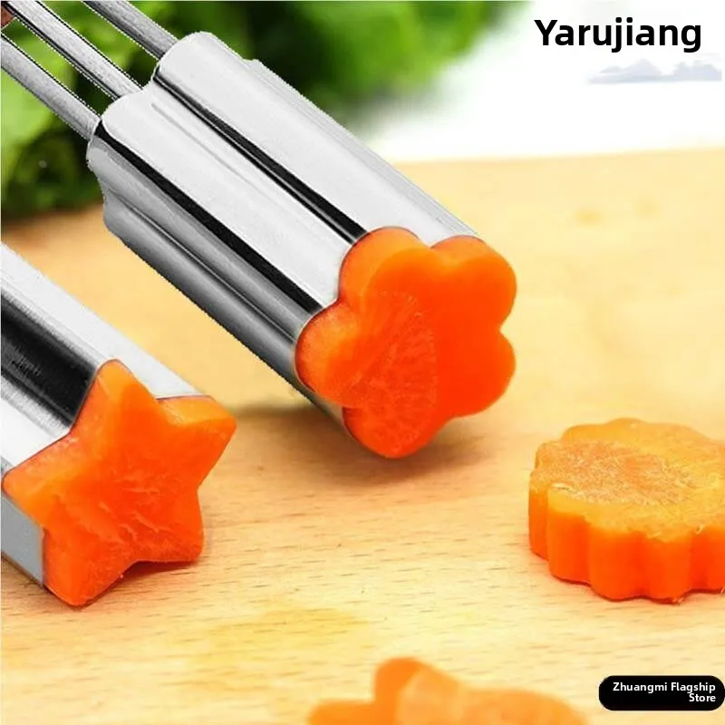 

Stainless Steel Carrot Shaped Vegetable Fruit Cutter Flower Pressing Mold Printing Baby Face Piece Personal Care Tool