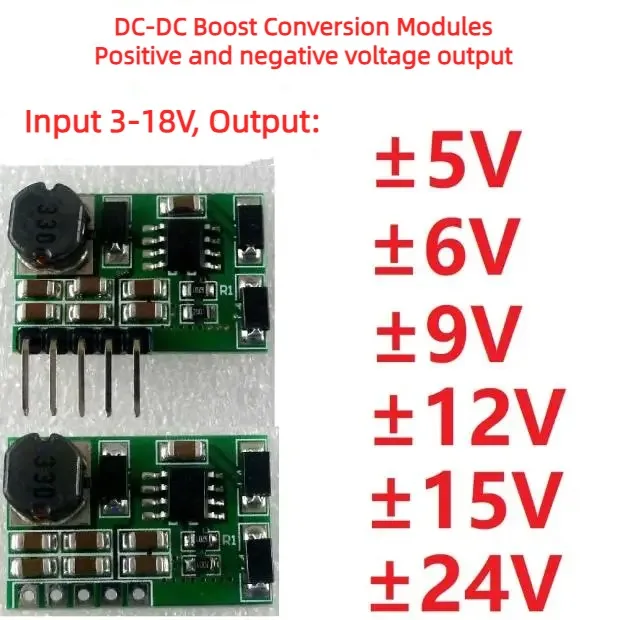 3-18V to Positive and Negative -5V-6V-9V-12V-15V-24 Boost Module ADC Power Supply DD1718PA