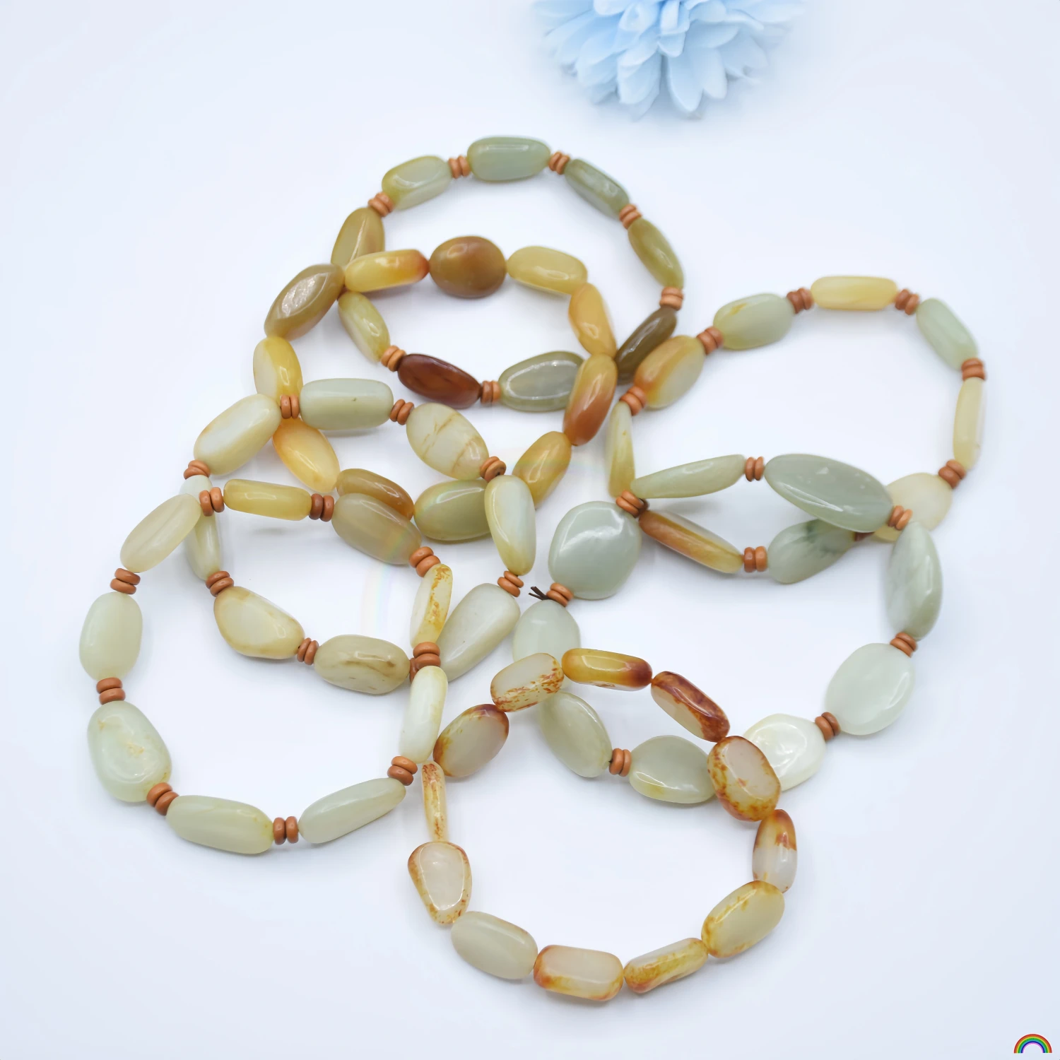 Natural Hotan Jade Seed Raw Stone Hand String Red Skin Oil Moisturizing Yellow Skin Conformal Single Loop Bracelet Rwbuy