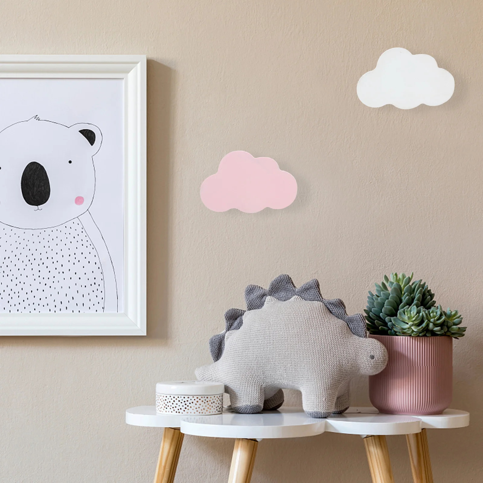 

2Pcs Home Wooden Coats Hangers Cloud Shape Wall Decor for Door Window Shop Hanging Storage Functional Decorative Wooden Hooks