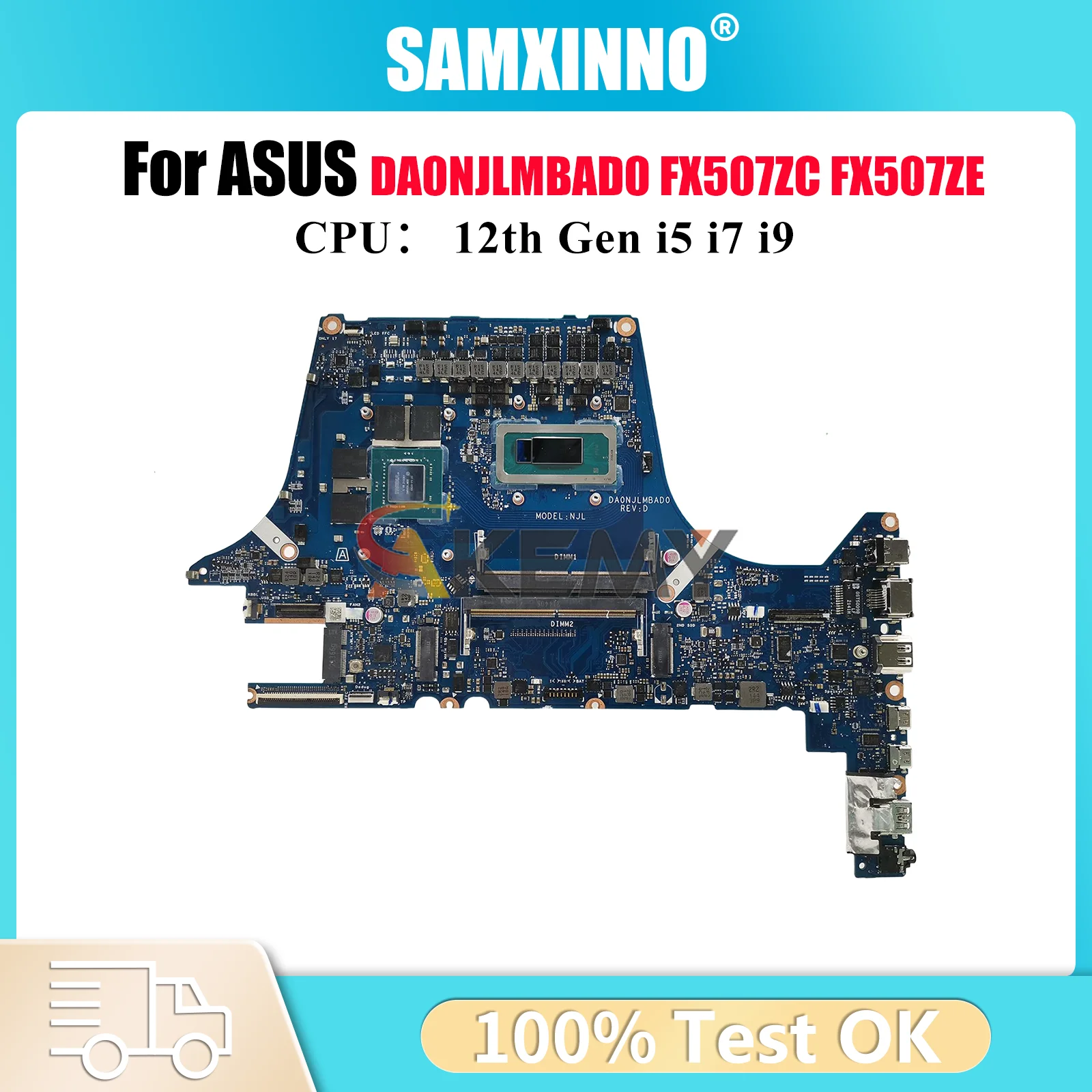 

DA0NJLMBAD0 Laptop Motherboard For ASUS TUF Gaming FX507ZF FX507ZC FX507Z FX507ZE Mainboard With 12th Gen i5 i7 i9 tests OK stk