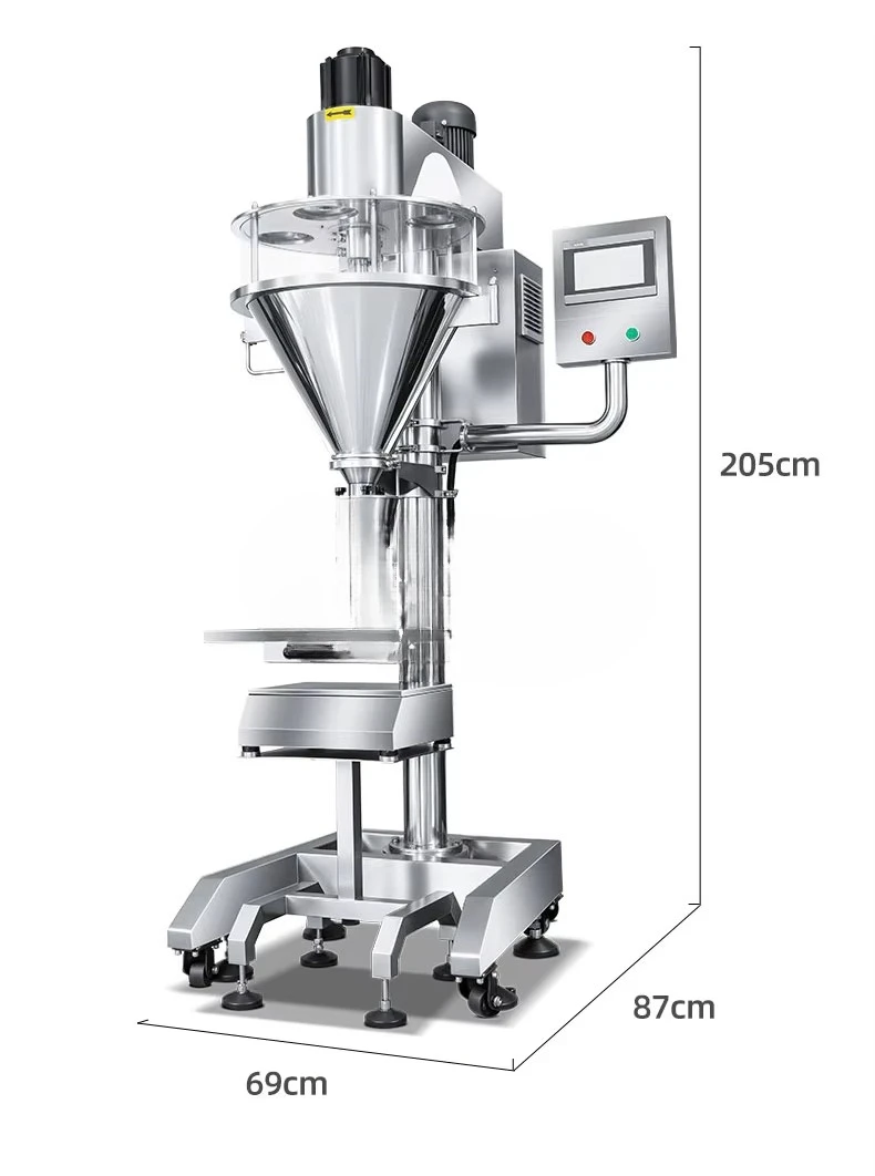 Semi-automatic pepper coffee powder spiral quantitative filling machine