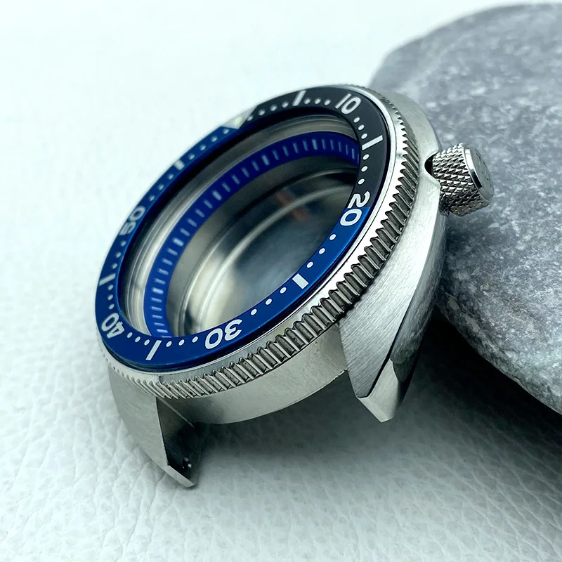 男性用アワビタートルケース、ウォッチストラップフィット、日本のムーブメント、ダイビングケース、クラウン3.0、mod 6105、6309、22mm、nh34、nh35、nh36、7s26