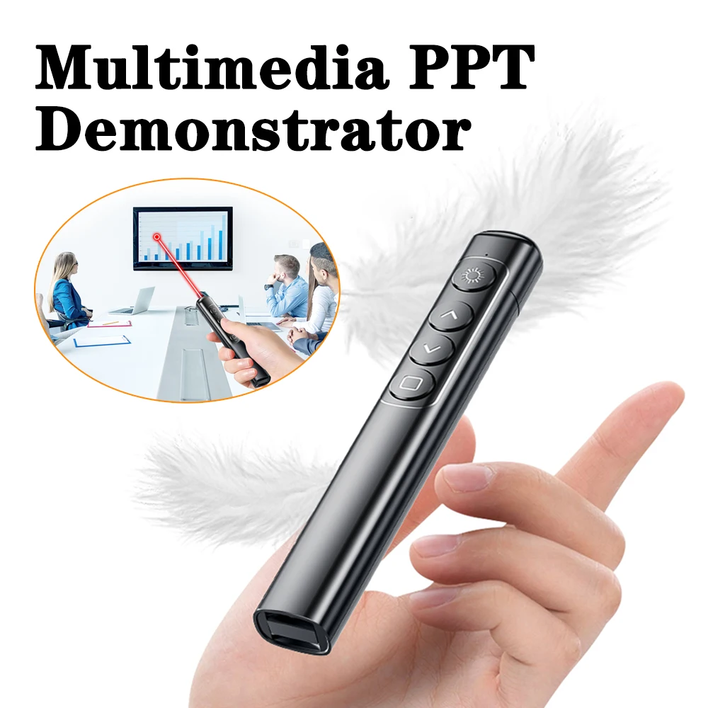 S9 Multimedia Flip Pen PPT Demonstrator Laser Pointer Pen Wireless Teaching Whip Pen For Work Report/Academic Speech/Teach