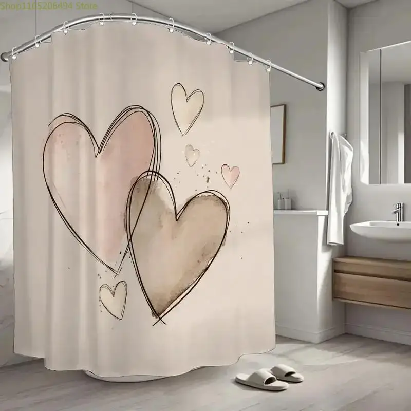 Rideau de douche pour salle de bain, 1 pièce, thème charité, rideau de douche pour festival caritatif, comprend 12 crochets, 180*180cm, rideau de salle de bain, décoration intérieure