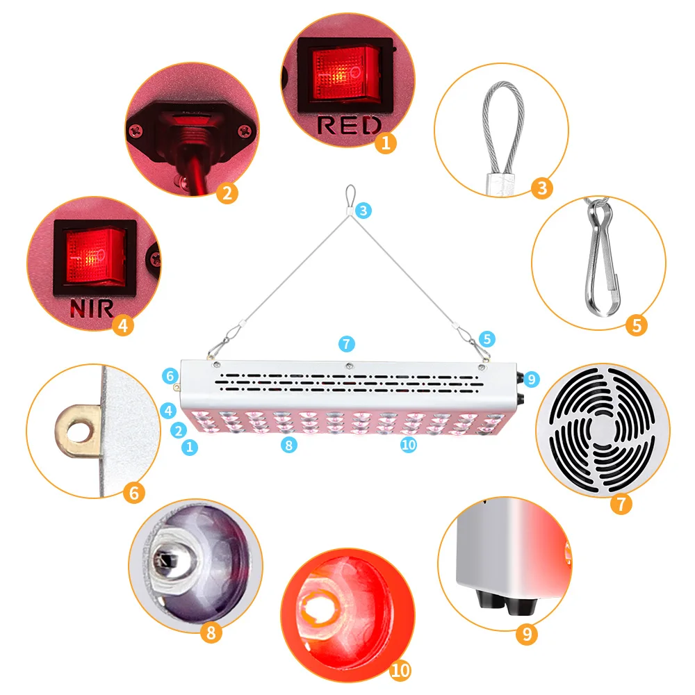 LED Face Light Therapy Device full body 660nm 810nm 830nm 850nm infrared red light therapy panels