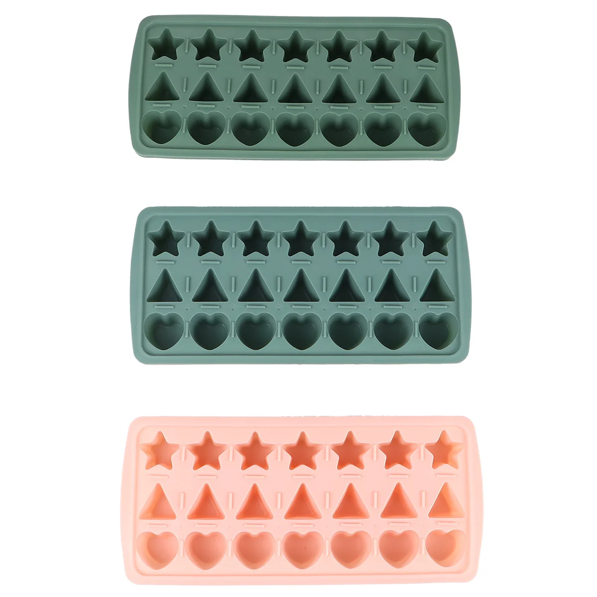 

3Pcs Silicone Ice Mold Star Heart Triangle Shapes Ice Maker for Home Kitchen Bar DIY Jelly Candy Chocolate Pudding