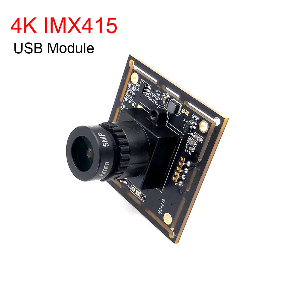 

4K USB Webcam Module HD 8MP IMX415 Sony CCD Sensor High Speed 30fps MJPEG 3840x2160 UVC PCB Camera Board