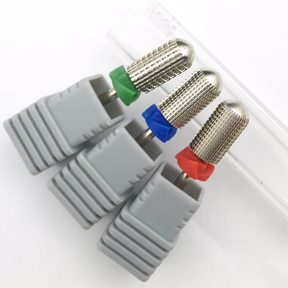 5 in 1 실버 테이퍼드 안전 카바이드 네일 드릴 비트 (컷 드릴, 카바이드 커터 포함) 매니큐어 젤 네일 제거 액세서리