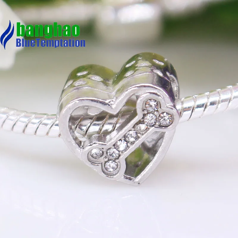 Wholesale DIY Fashion Heart-shaped bone Charm for making accessories for jewelry alloy pendants bracelets beads CTB945