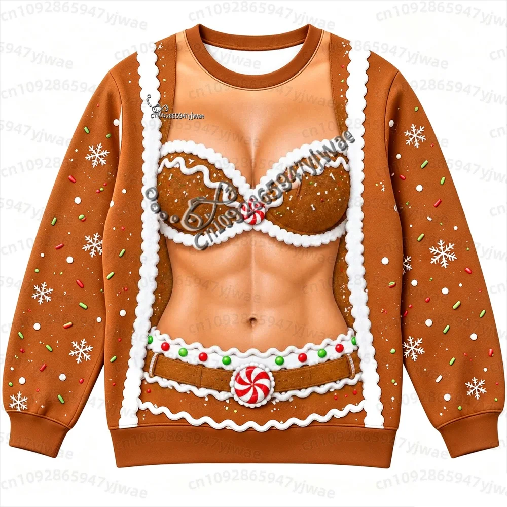 2026 Winter Damen Herren Lustiges Hässliches Weihnachts-Sweatshirt mit Rundhalsausschnitt, Neuartiges Feiertags-Sweatshirt, Weihnachtsparty-Outfit Damen Hoodies – Detail 9