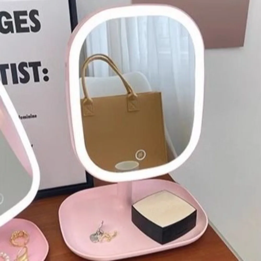 Rotating LED Cosmetic Mirror with Dimmable Three-color Light Touch Sensor Switch LED Vanity Mirror Adjustable