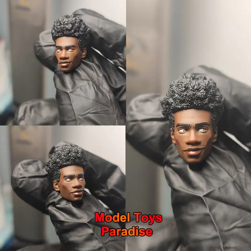

1/12 Scale Men Soldier Miles Morales Head Sculpt Spider-Man Super Hero Head Fit 6inch SHF ML Action Figure Body