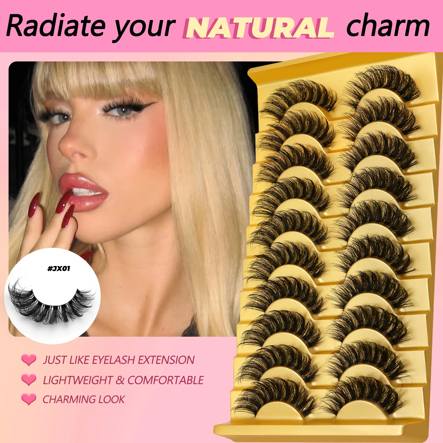 VELTRINAY 猫のまつげつけまつげロシアストリップまつげ 3D カールフェイクミンクまつげうっすらふわふわナチュラルつけまつげメイクアップ