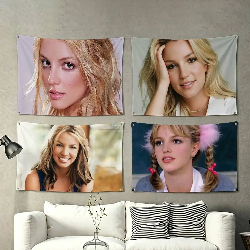 B-Britney S-Spears Flags Wall Hanging Tapestry Outdoor Garage Room Decorative flag Background Blanket