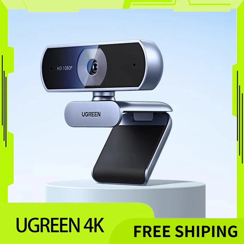 كاميرا ويب UGREEN 4K FHD بدقة 8 ميجابكسل للكمبيوتر الشخصي PDAF التركيز التلقائي المزدوج AI ميكروفونات إلغاء الضوضاء كاميرا ويب تعمل للتكبير/الفرق/جوجل ميت