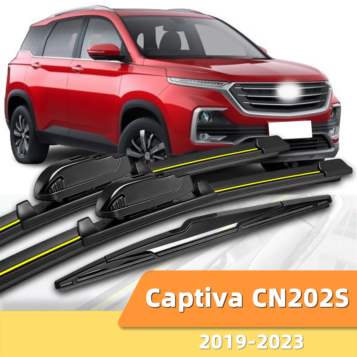 3 Stück Front- und Heckscheibenwischer, geeignet für Chevrolet CAPTIVA CN202S 2019-2023, Auto-Windschutzscheiben-Zubehör 2020 2022