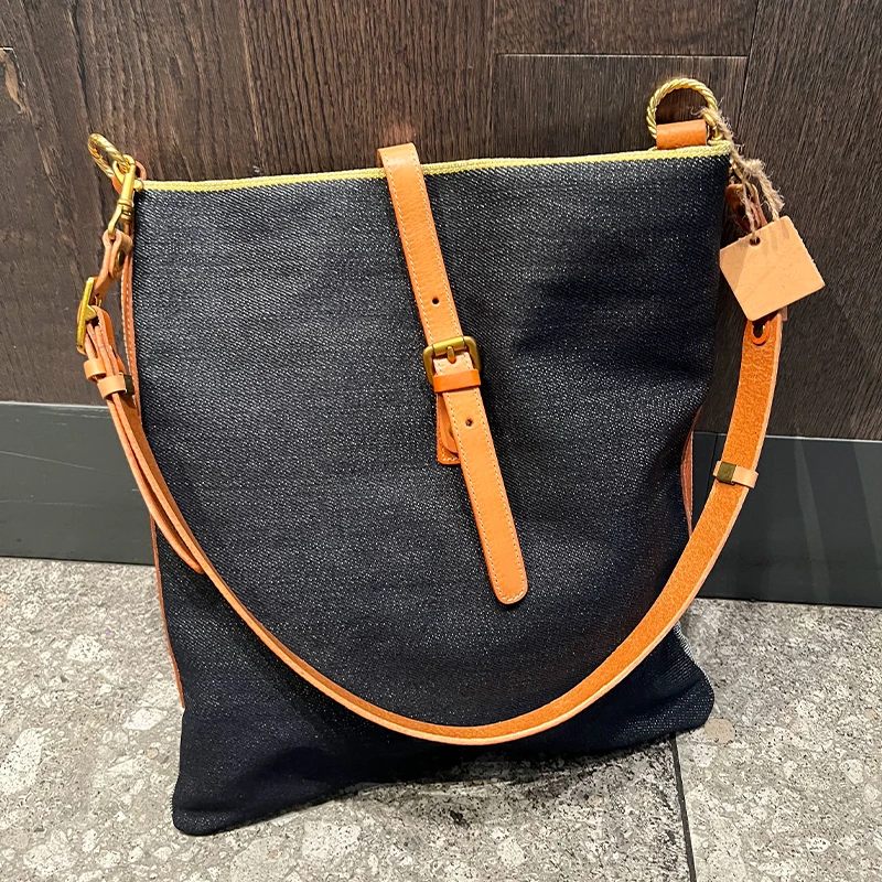 Bolsa de Ombro de Couro Vintage para Homens e Mulheres, Sacola Unisex Designer, Pequena Bolsa Tática Ao Ar Livre, Jeans de Alta Qualidade