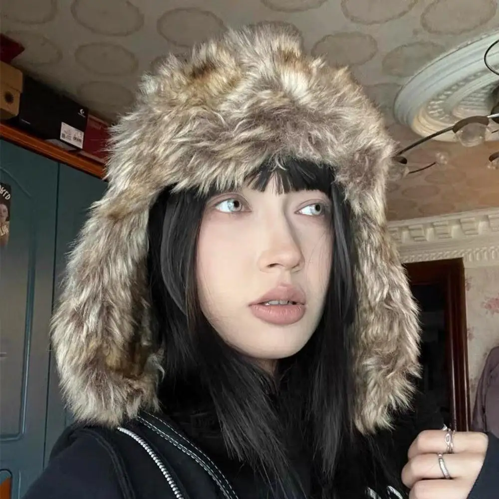 Russo Caldo Protezioni Per Le Orecchie Cappelli Unisex Trapper Bomber Cap Uomo Donna Trapper Cap Aviator Trooper Paraorecchie In Pelliccia Sintetica Paraorecchie Cappello