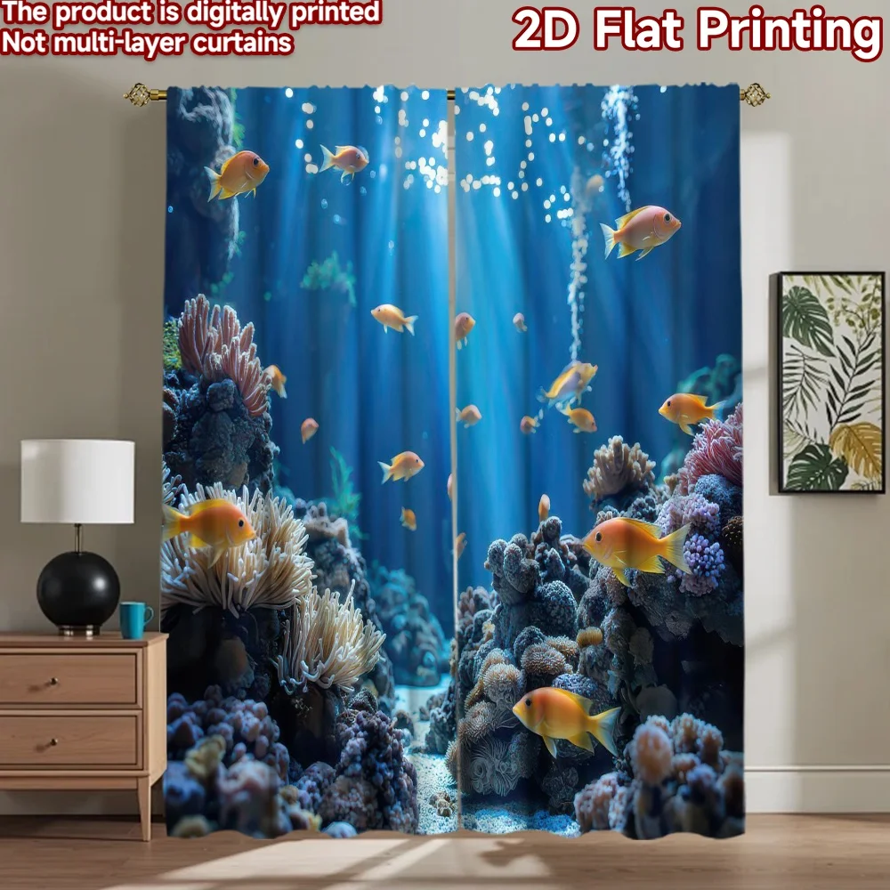 1pc 2D flat Photography Backdrop Popular Scene Backdrop Colorful Coral Reef Scene 100% Polyester Birthday Party for Holiday