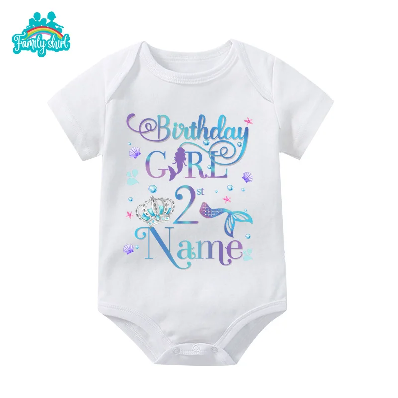 Birthday Shirt Birthday Shirt for Family Girls T Shirt Mermaid DAD BROTHER Boys Clothing Children Clothes Matching MOMMY Sister