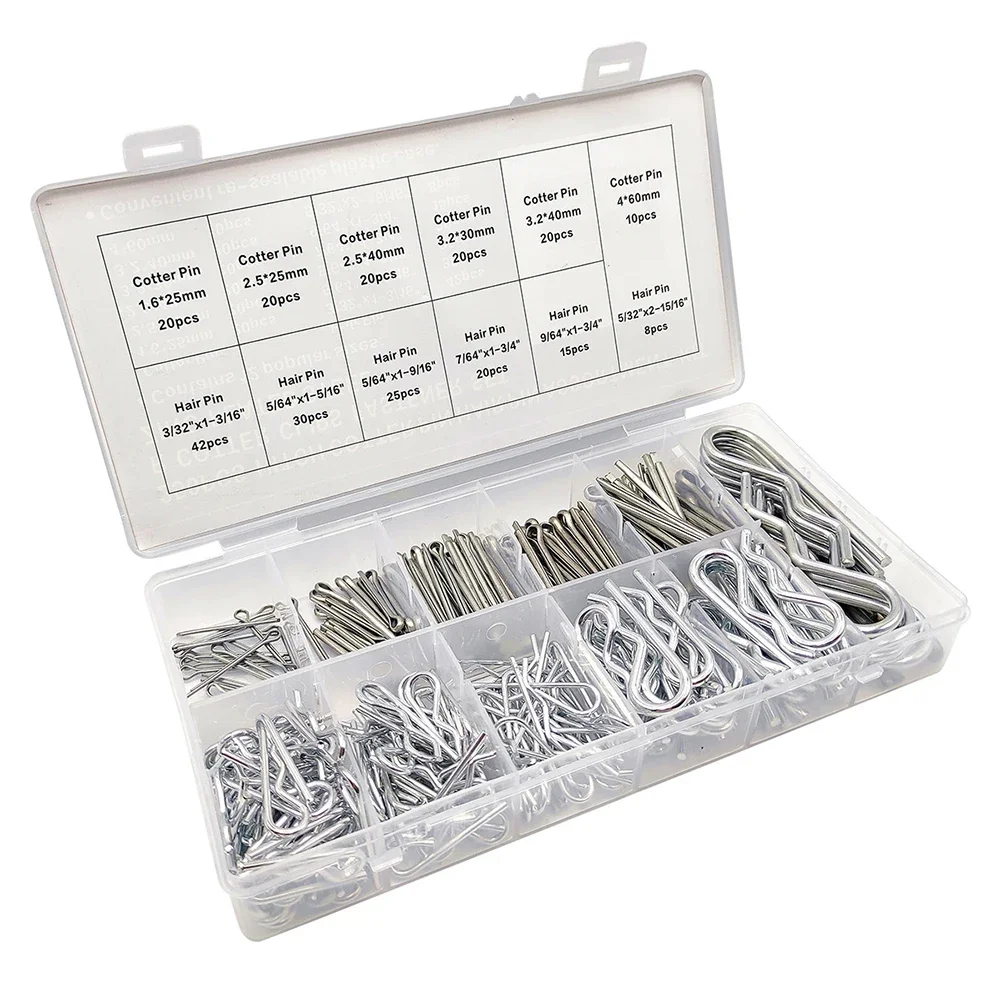 

Hair Pins Kit Cotter Pin Kit Easy Carrying Corrosion-resistant Heavy-duty Steel High Hardness Long Service Life