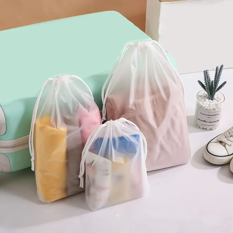 Trousse de toilette étanche portable, sacs de rangement de proximité Wstring de dessin animé, chaussures de voyage, vêtements, sous-vêtements, serviette, sac à cosmétiques, 1 pièce