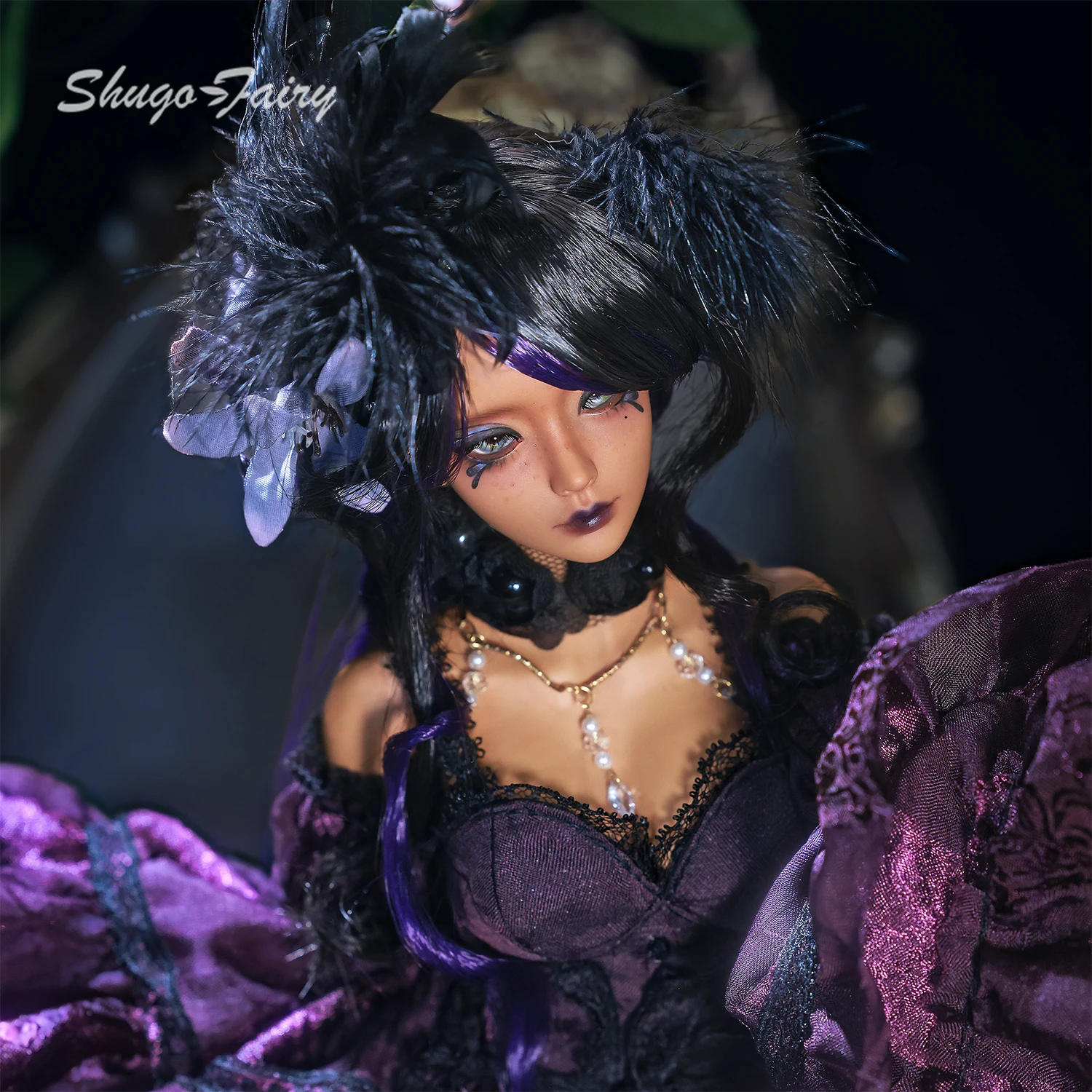 

Кукла BJD Ariana C 1/4, полный комплект, фантазийная фиолетовая бабочка-фея и эльф, шарнирная, очаровательная, из полимерной смолы, ShugaFairy MSD