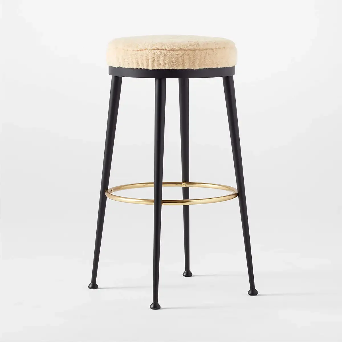 

z Luxury Round Shearling White Bar Stools for Kitchen Dining Elegant Bar High Chairs Sillas De bar Counter Stools for Restauran