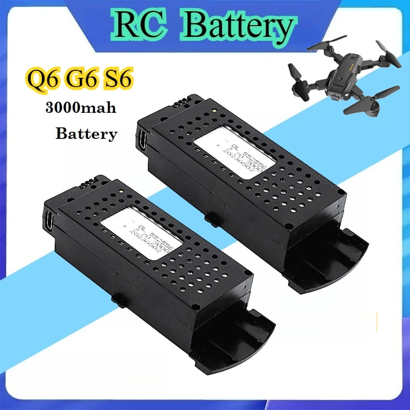 

Q6 G6 S6 3.7V 3000mAh Rechargeable Lipo Battery with Charger for 8K RC Quadcopter G6 Pro Spare Parts