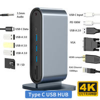 USB C HUB Docking Station 12 IN 1 4K60Hz HDMI PD100W Card Reader Type-C USB 3.0 Adapter for MacBook Pro Air Laptop