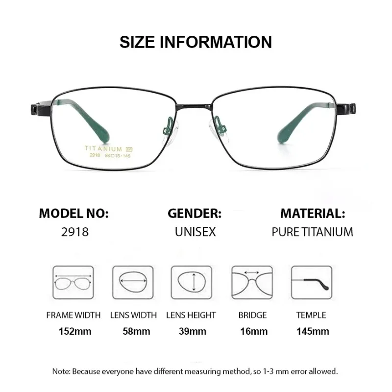 

KIZN 152mm Pure Titanium Glasses Frame Top Quality Glasses Wide Frame Large Face Oversize Optical Glasses for Men Light Weight E