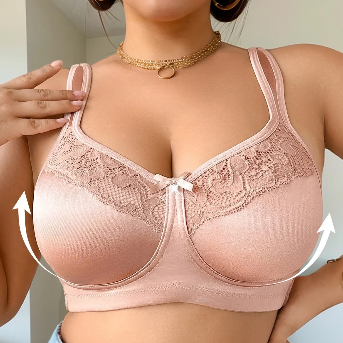 

Женское новое стильное беспроводное нижнее белье больших размеров, легкий спортивный бюстгальтер, бесшовный кружевной минимайзер 0XL 1XL 2XL 3XL 4XL 5XL