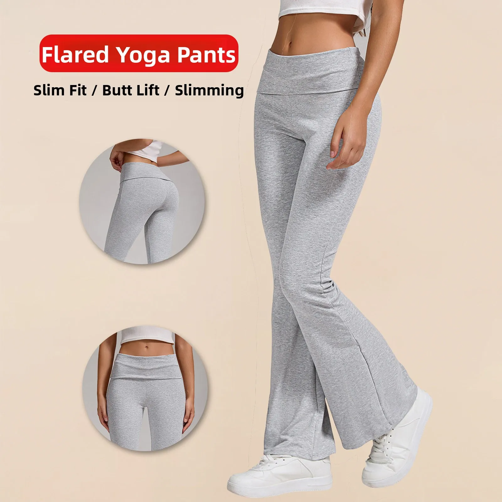 Fitn اليوغا السراويل الطويلة المرأة منخفضة الخصر جرس بوت السراويل الرياضية غير رسمية الوجه الخصر مايكرو مضيئة قاعدة طبقة السراويل