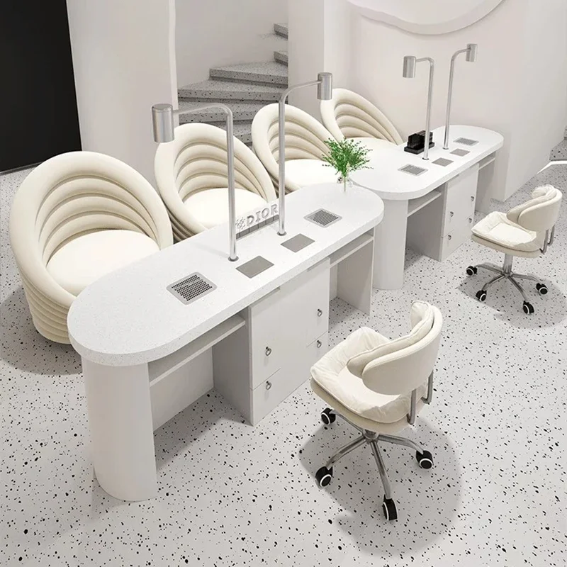 

Профессиональный маникюрный стол Nordic Marble для салонов красоты, портативный, 2026, мебель для маникюра и макияжа