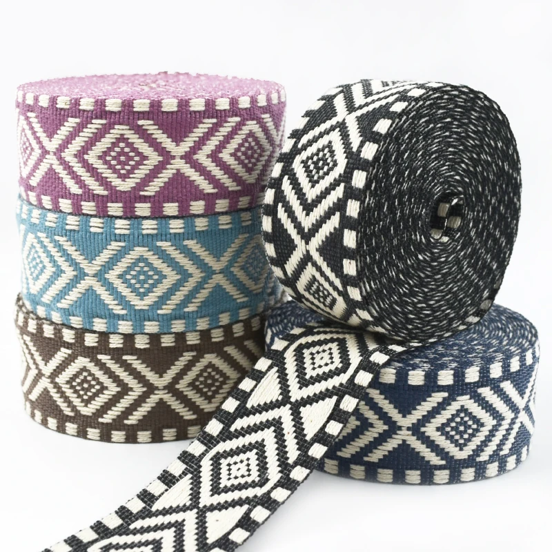 

1-5M Cotton Jacquard Webbing At The Meter 38mm Bags Clothes Decorative Ribbons for Sewing Bias Binding Band Backpack Belt Sling