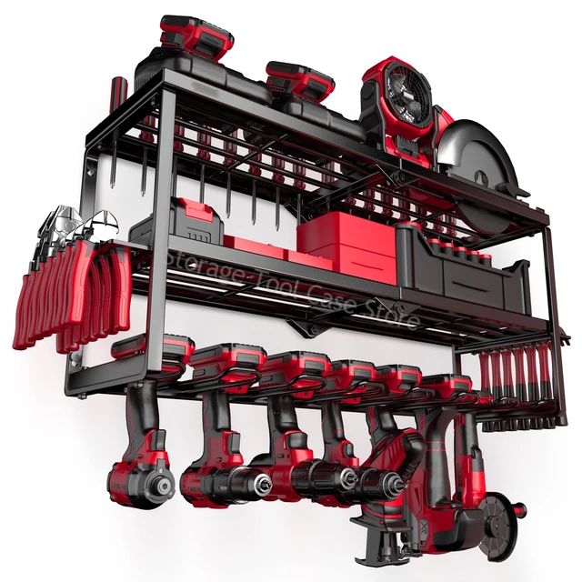 Elektrowerkzeug Organizer Wandhalterung - Metall Werkzeugregal Mit 7 Bohrerhaltern