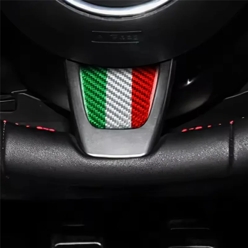 For Fiat 500 Steering Wheel Cover For Fiat 500 Carbon Fiber For Abarth 595 Interior Trim Accessories-AD39 view 4