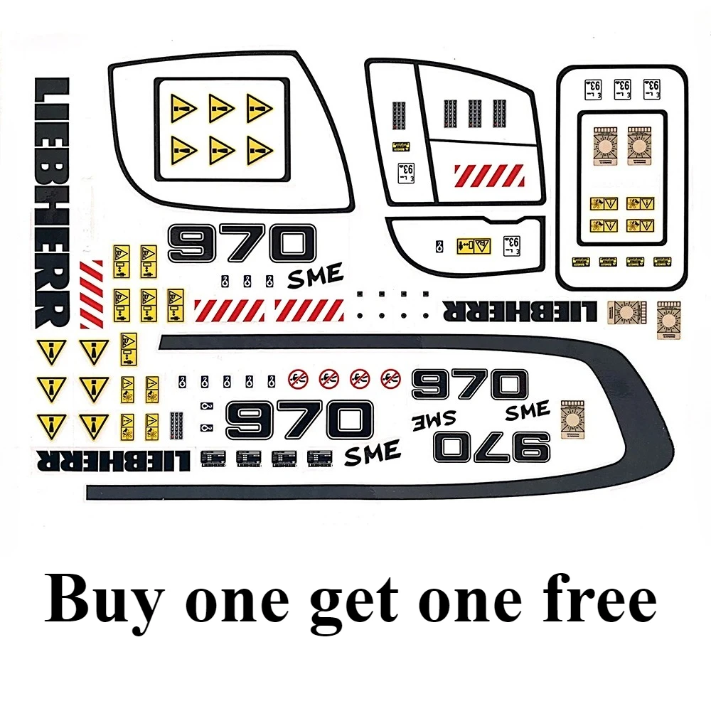 Buy One Get One Free K970 RC Excavator Sticker 1/14 DIY Decorative Sticker KABOLITE Hydraulic Excavator Model Dedicated