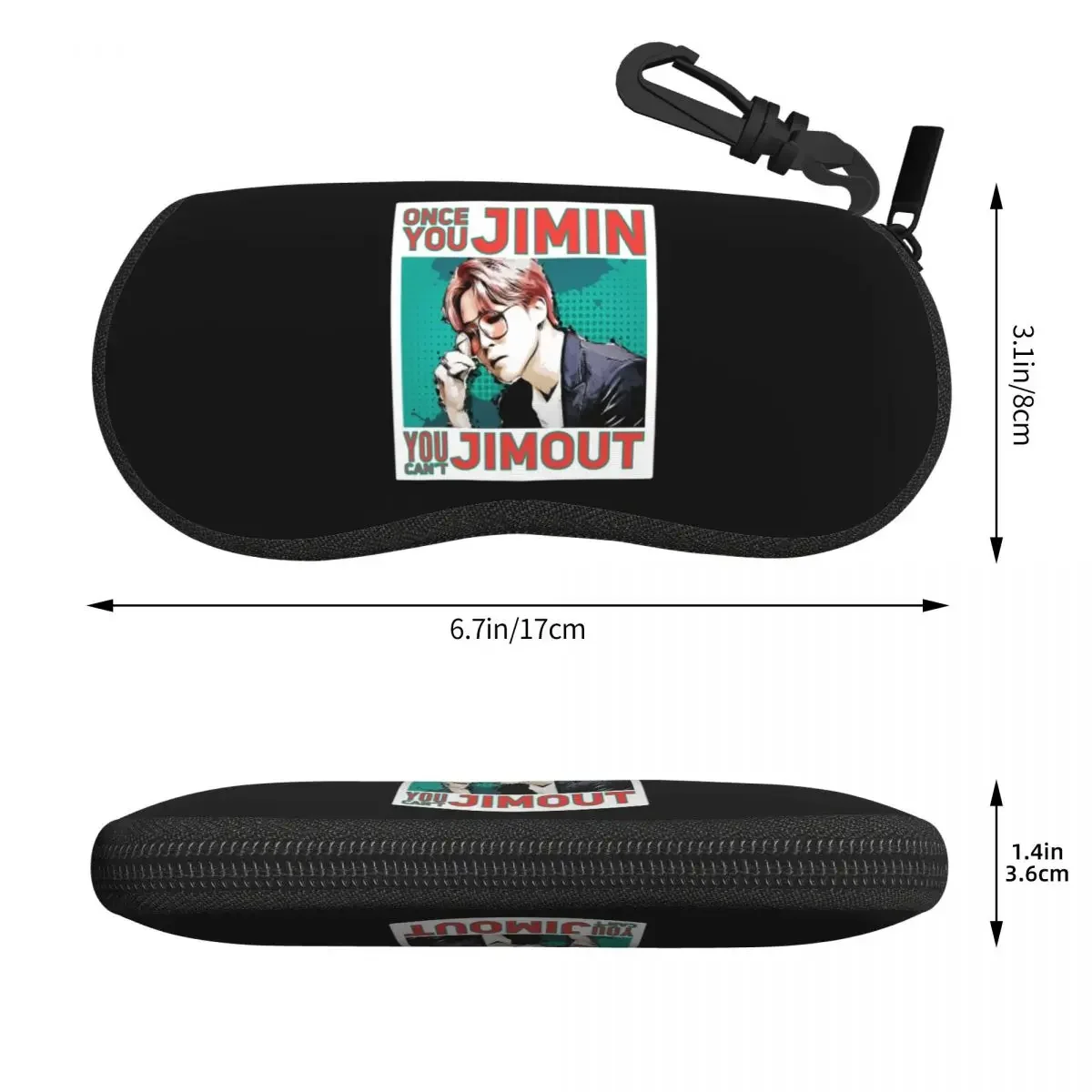 Once You Jimin, You Can't Jimout Shell Glasses Case Protective Sunglasses Box Women Men Soft Eyeglasses Bag Pouch