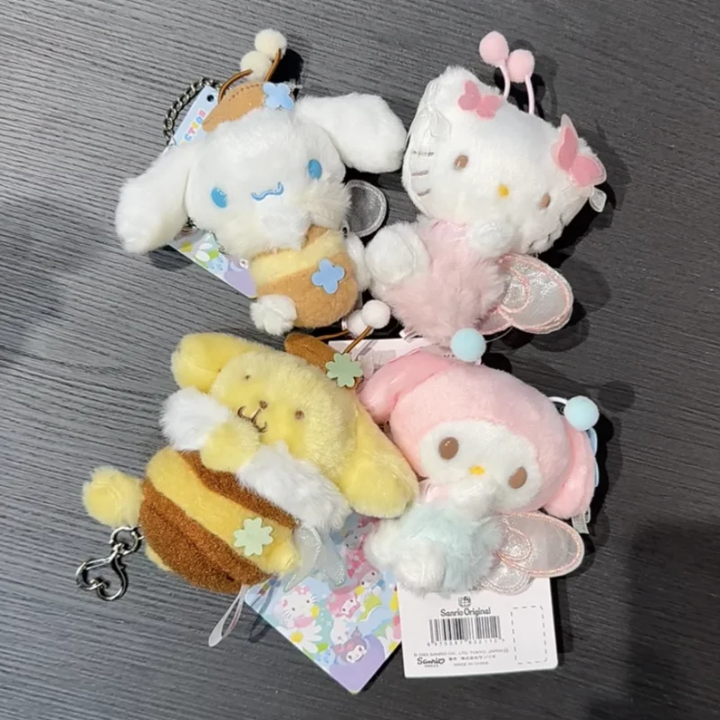 

Godry Hello Kitty My Melody Angel Fluffy Plush Doll Butterfly Wing Bag Charm Plush Keychain Decorative Gift For Adult Women