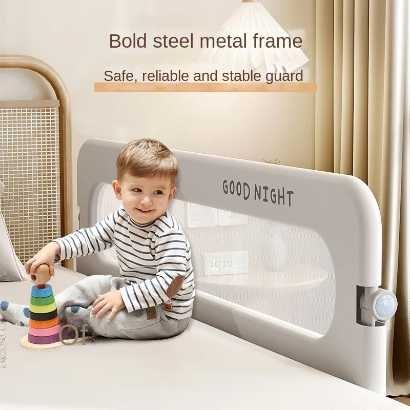 Bed Guardrail Protective Barrier Rail Anti-Fall Safety Infant Fence Fully Folded Bed Safety Rails Bedroom Baby Fence