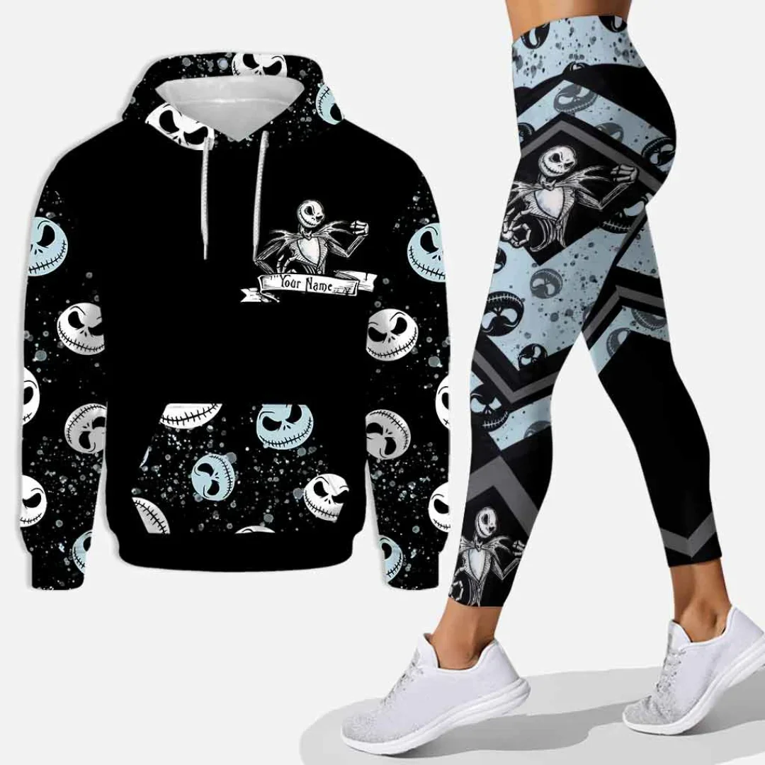 

Custom Jack Skellington Hoodie Women's Hoodie Set Yoga Pants Sweatpants Women's Disney Yoga Hoodie Leggings Fashion Tracksuit