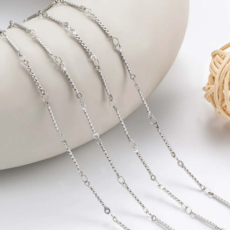 

1-метровый шарм из нержавеющей стали, никогда не выцветает, тонкая цепочка для изготовления ювелирных изделий своими руками, ожерелье, браслет ручной работы, принадлежности