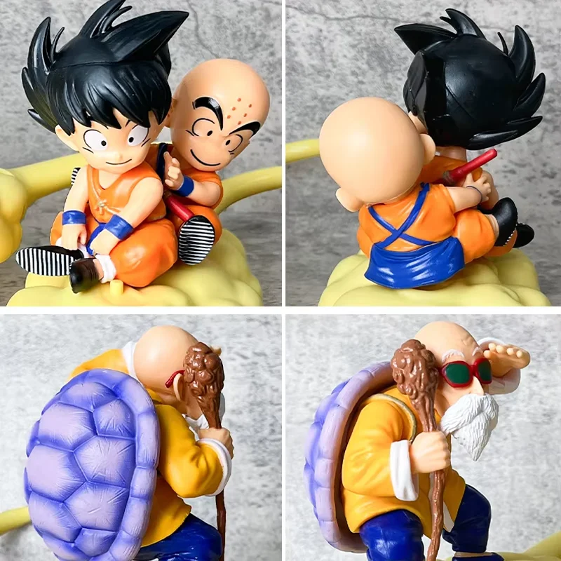 Anime Dragon Ball Z Goku Krillin Master Roshi Flying Nimbus PVC Figure Set Collectible Statue Model  Car PC Case Ornament Gift