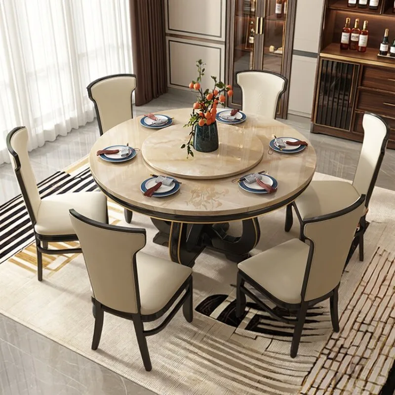 Round High Dining Table Mobile Restaurant Luxury Modern Living Room Gaming Study Dining Table Writing Muebles Kitchen Furniture