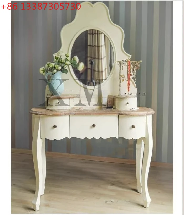 

Французская мебель из массива дерева, европейский резной комод, столик для макияжа для небольшой квартиры, неоклассический