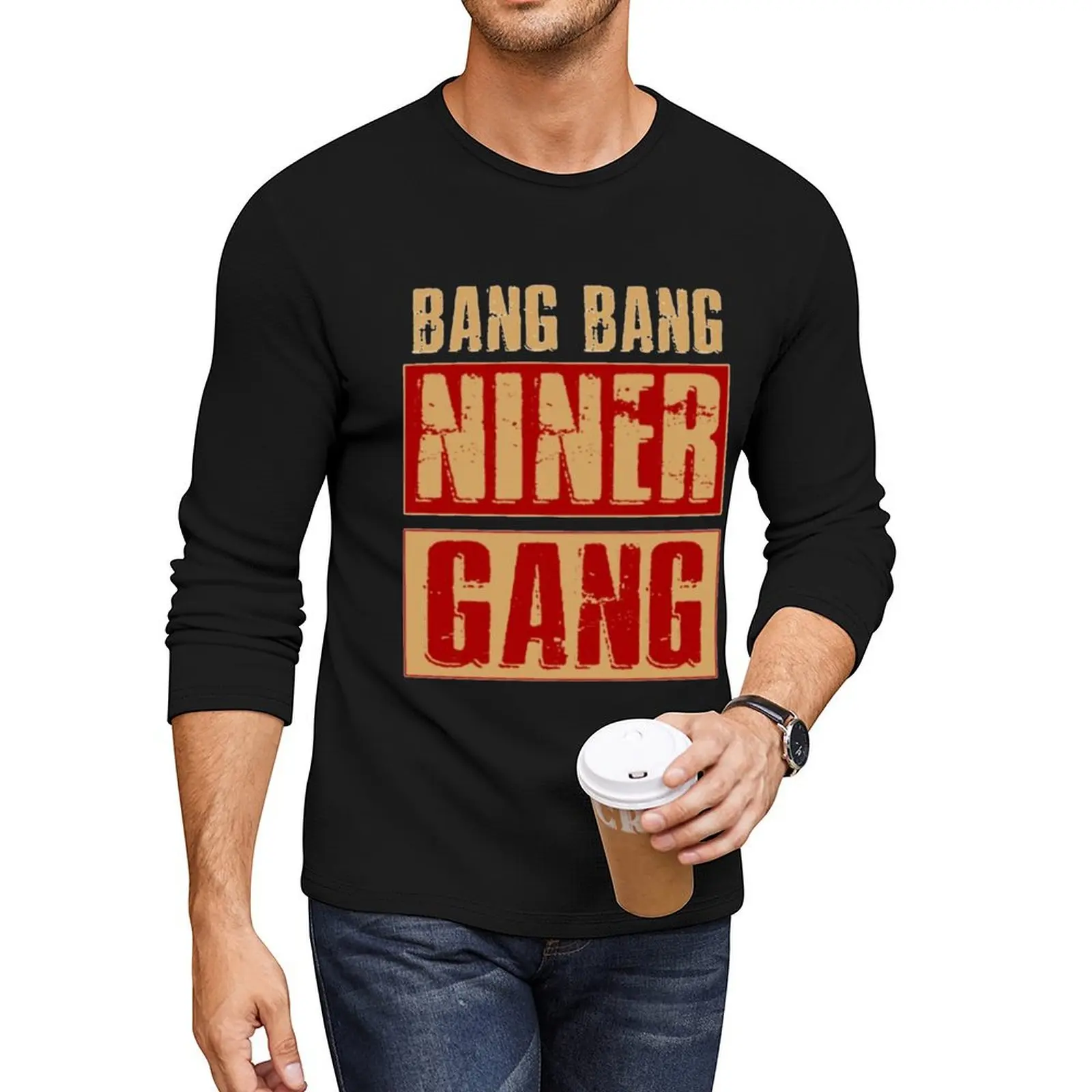 

Bang Bang Niner Gang Football Cool Long T-Shirt cute clothes oversized t shirt Aesthetic clothing t shirts for men graphic